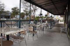 Outdoor dining area at Uptown Market at Third & Main