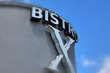 Bistro X marquee sign on San Marco Blvd.